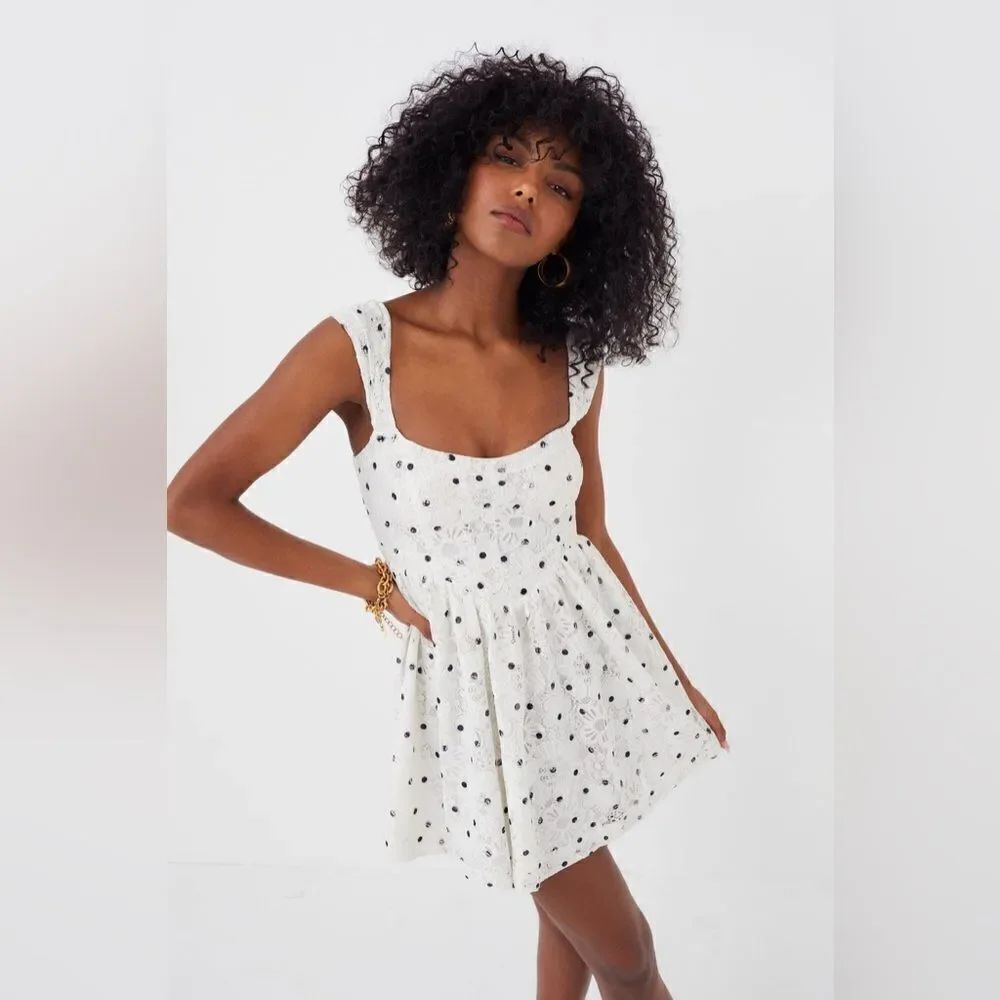 for love and lemons donna mini dress🤍🖤 size L NWT